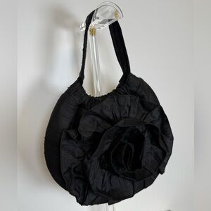 Rachel & CO New York Black Handbag With Floral Design Single Strap Snap Closure
